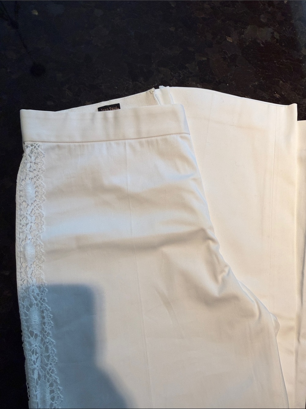 Jean Paul Gaultier White Lace-Trim Skirt